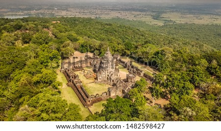 Phanom Rung historical Park aerial view in Buriram, Thailand Royalty-Free Stock Photo #1482598427