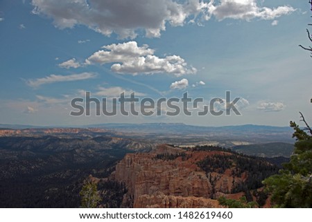 Dark mountains at Bryce Canyon with clouds