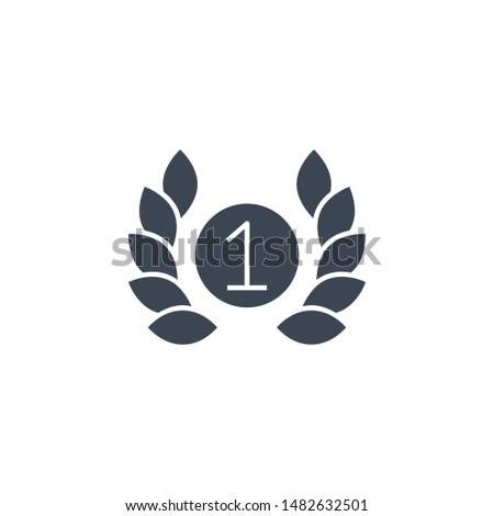 First Place related vector glyph icon. Isolated on white background. Vector illustration.