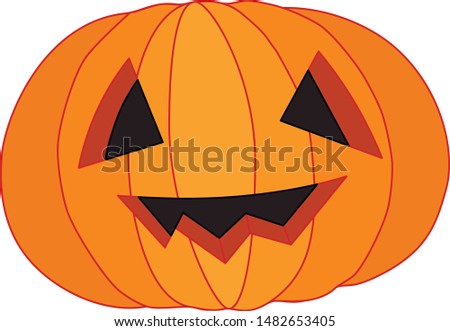 Funny smiling pumpkin. Halloween symbol. 