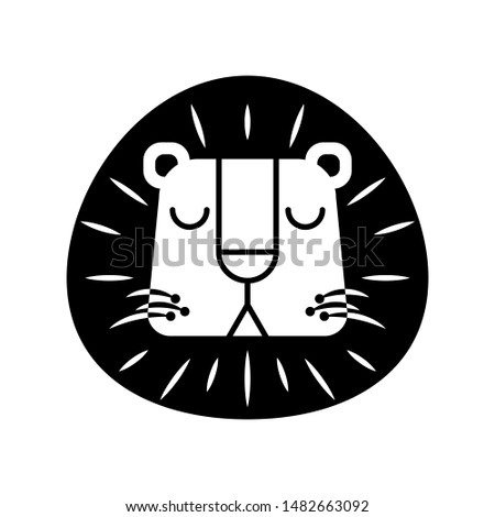 Black Lion Isolated Vector Zoo Wildlife Animal King Coloring Book Drawing Illustration