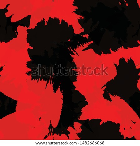 Seamless abstract vector background. Grunge texture is red-black. Pattern for printing on fabric