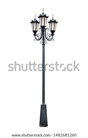 Modern torch in old-fashioned style.. Isolated over white background.