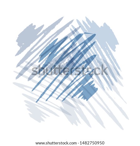 Graphic spots set, great design for any purposes. Blue abstract pattern on white background