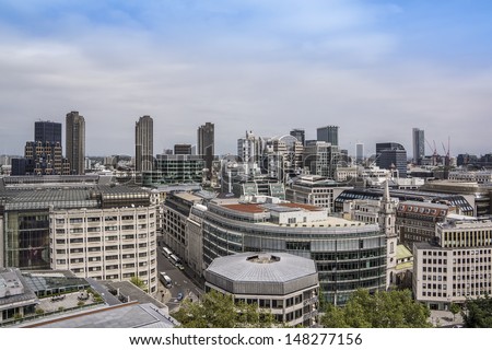 Aerial View from St Paul Cathedral, London, UK