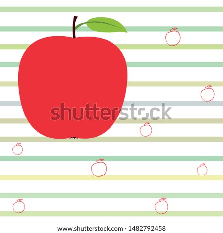 Apple frame vector illustration. Vector card design with apple and leaf.