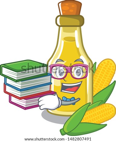 Student with book corn oil in the character shape