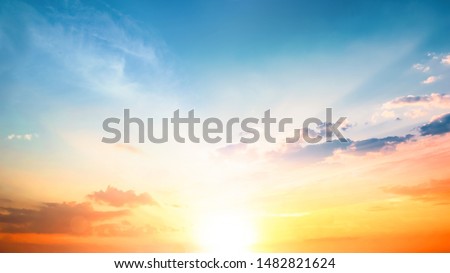 World Environment Day concept: Orange cloudy sky background Royalty-Free Stock Photo #1482821624