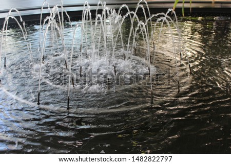 artificial water fountain stock in the park