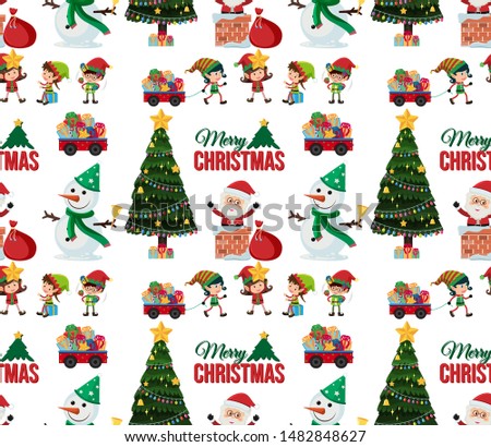 Seamless background design with christmas theme illustration