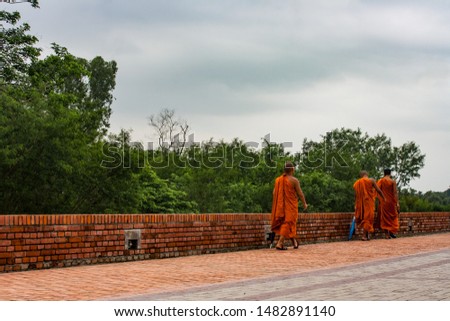 Buddhist Monk in Lumbini: The Birthplace of Buddha