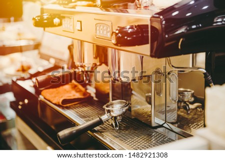 coffee machine or espresso machine vintage tone cafe art decoration