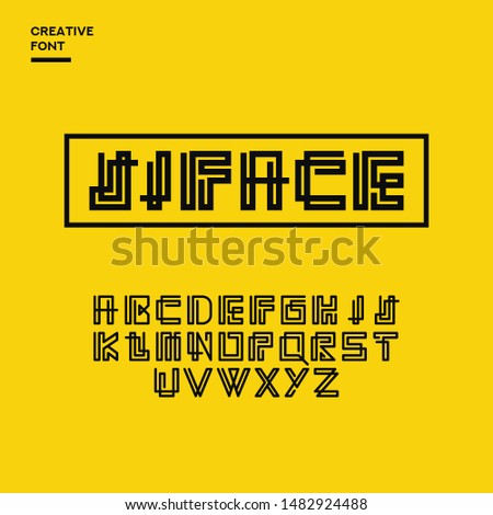 Vector of Monogram abstract font and alphabet, style modern design.