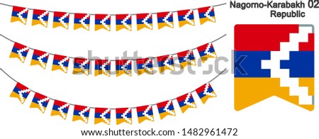 Republic of Artsakh Bunting Flags Isolated on white Background. vector illustration.