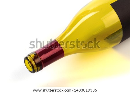 empty bottle of wine  isolated on a white background
