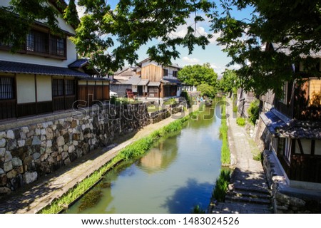 Explore the waterways of Omihachiman city Royalty-Free Stock Photo #1483024526