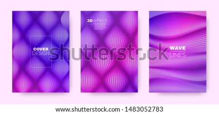 Violet Flow Cover. Pink Headline Concept. Dynamic Distorted Texture. 3d Movement Brochure. Purple Distorted Texture. Fluid Background. Abstract Cover. 3d Geometric Template.