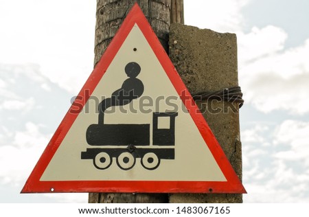 Level Crossing With Barrier Or Gate Ahead Road Sign Stock Photos And Images Avopix Com