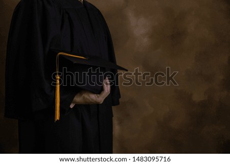 graduation,Student hold hats in hand during commencement success graduates of the university,Concept education congratulation.