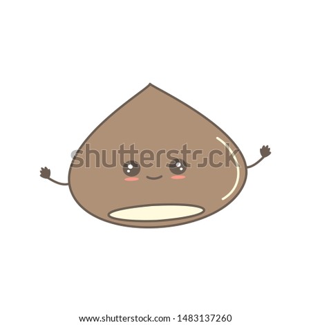 cute cartoon chestnut vector illustration isolated on white background