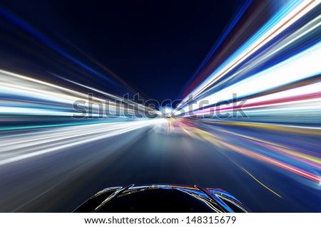 car on the road with motion blur background Royalty-Free Stock Photo #148315679