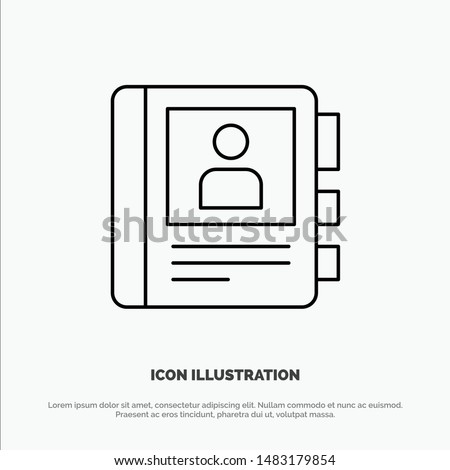 Phone, Book, Diary, Info Line Icon Vector
