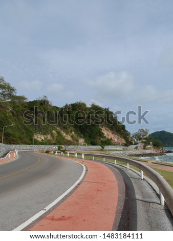 scenic road in thailand coast