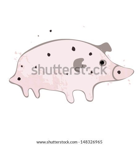 Little pig. Vector art