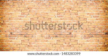 Old vintage red wash brick wall texture. Grunge panoramic background for your text or image