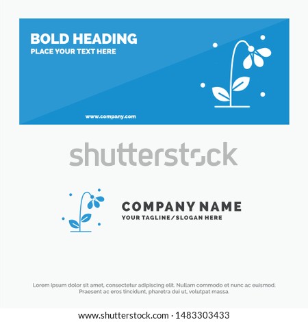 Flora, Floral, Flower, Nature, Spring SOlid Icon Website Banner and Business Logo Template