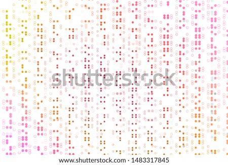 Light Pink, Yellow vector backdrop with dots. Beautiful colored illustration with blurred circles in nature style. Template for your brand book.