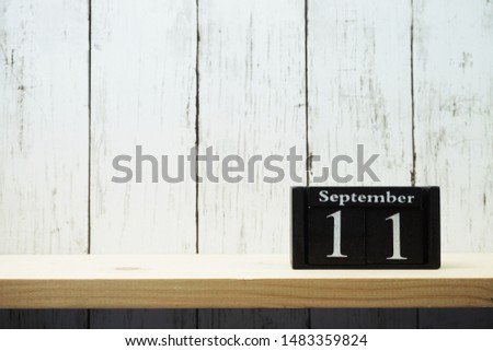 11th September wooden calendar with space copy