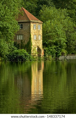 Historic old Pump House on River Banks, Durhan, England