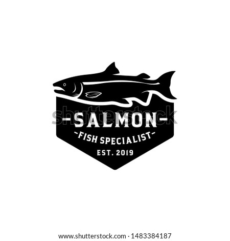 Saalmon fish logo vector. Fish as a food for logo concept