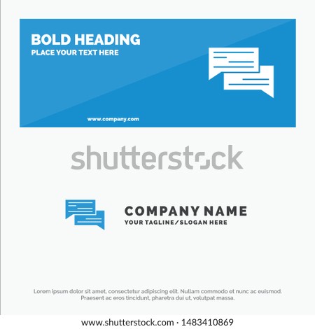Chat, Bubble, Bubbles, Communication, Conversation, Social, Speech SOlid Icon Website Banner and Business Logo Template