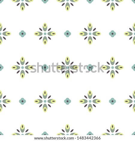 Geometric shapes seamless vector pattern. Abstract floral shapes background.