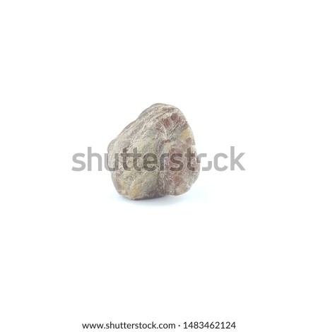 Isolated stone on white background macro single object