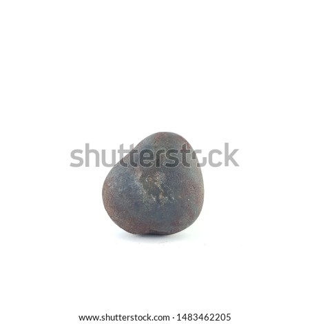 Isolated stone on white background macro single object