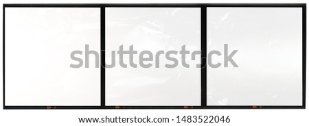 scan of original and real medium format film border with empty 6x6 frames or film cells, large format film material 120mm type
