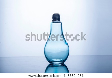 Idea concept Light bulb stock photo with gray background, creative idea concept