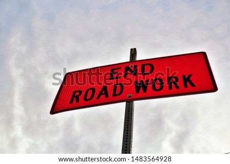 End road work right here Royalty-Free Stock Photo #1483564928