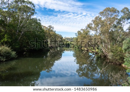 View over Goulburn River near Alexandra, Victoria, Australia.  Royalty-Free Stock Photo #1483650986