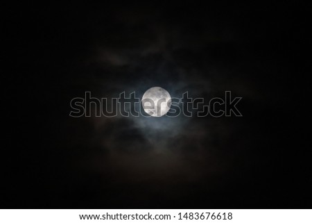 Moonlight in dark night on full moon day