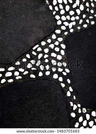 White pebble with black stones, closeup photo
