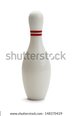Single Bowling Pin Isolated on White Background.