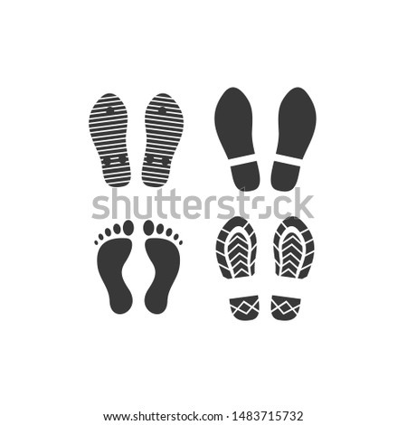 Footprints icon template color editable. Footprints symbol vector sign isolated on white background.