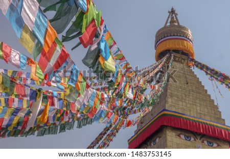 boudhanath one of the largest buddhist stupa and tourist place in kathmandu, nepal. unique stupa, buddhism