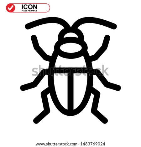 insect icon isolated sign symbol vector illustration. insect icon Black Color with Perfect pixel. 
