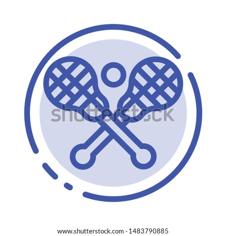 Crosse, Lacrosse, Stick, Sticks Blue Dotted Line Line Icon