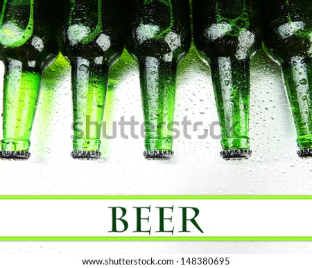 Bottles of beer,  close up